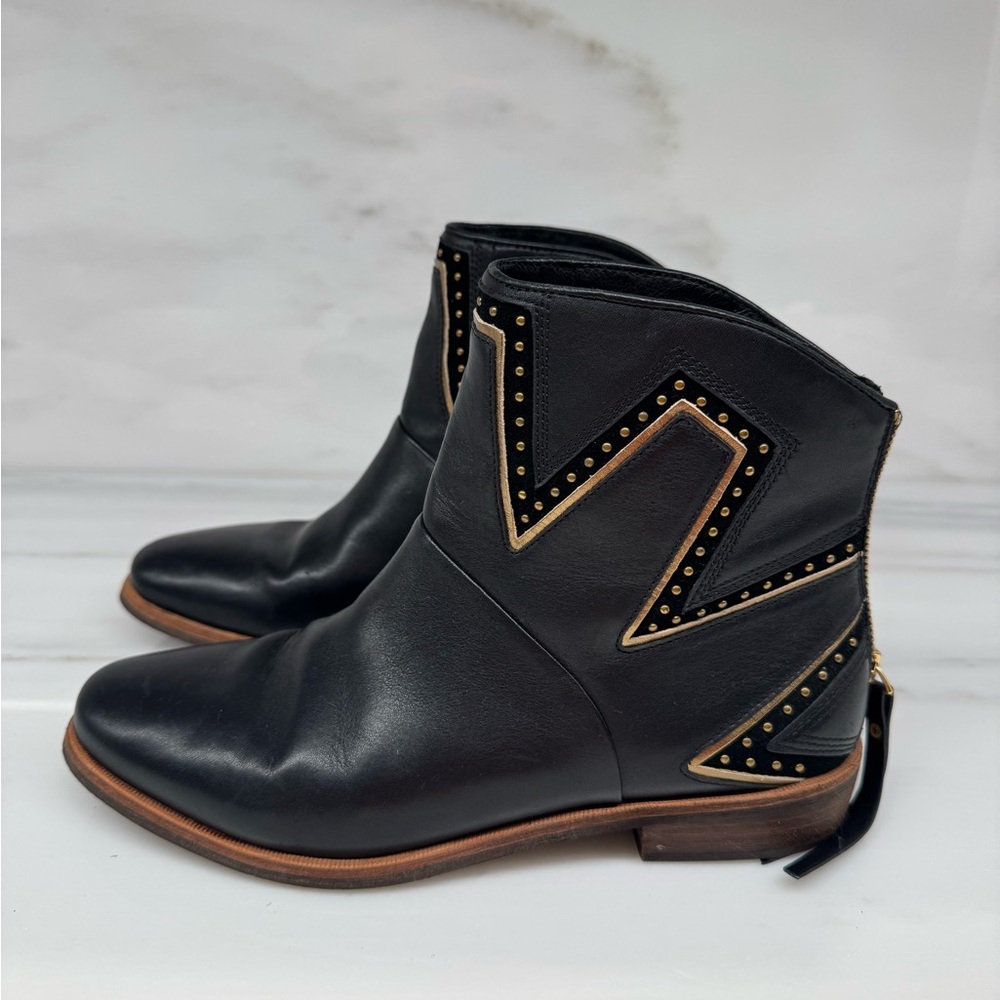 UGG Black Ankle Boots with Gold Studs
